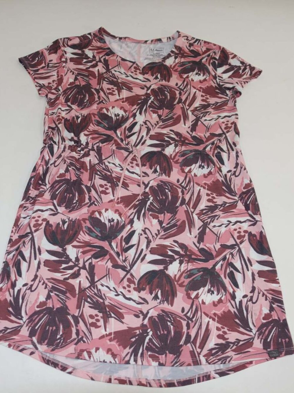 L.L. Bean Women's Everyday Sun Smart Dress Size Large NWT Pink Floral Print L